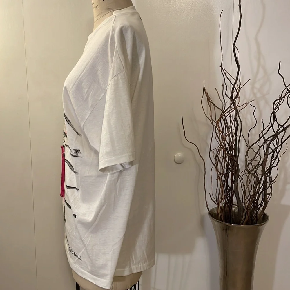 Hand painted Hawaiian t-shirt with fringe skirt - Picture 4 of 7